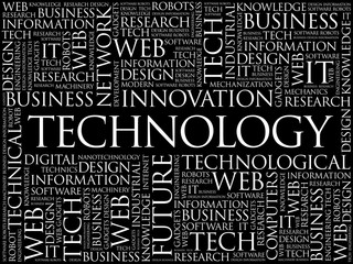 Poster - Technology word cloud, business concept background
