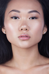 Asian woman beauty face closeup portrait