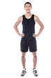 © stockyimages - Athletic man in black track suit