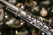 Old Flute Near A New Year Tree