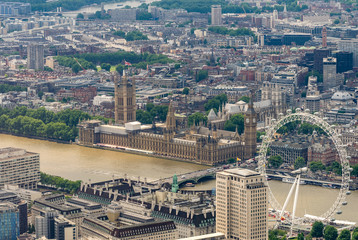 Canvas Print - Awesome aerial skyline of London, UK