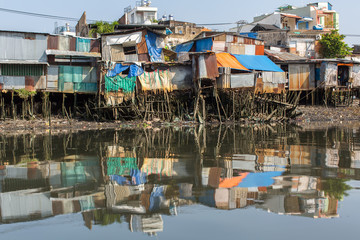 Wall Mural - Slums in Ho Chi Minh city. Vietnam.