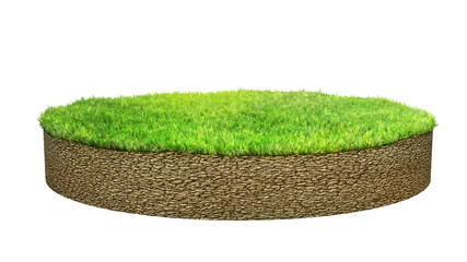 Wall Mural - ground island with grass isolated