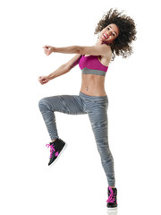 woman zumba dancer dancing fitness exercises