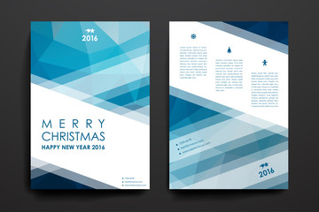 Sticker - Set of brochure, poster design templates in Christmas style