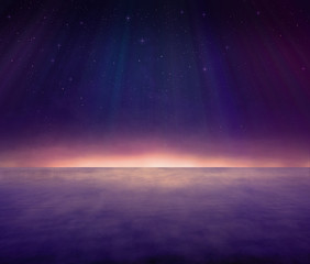 Wall Mural - Beautiful horizon with northern lights