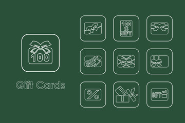 Sticker - Set of gift cards simple icons