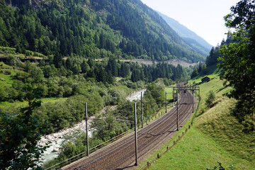 Wall Mural - Railway near Gurtnellen