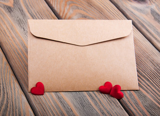 Wall Mural - Envelope with hearts