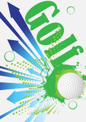 Wall Mural - Vertical golf poster with arrow