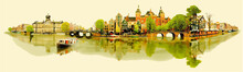Illustration Panoramic AMSTERDAM View..