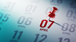 © xtock - April 07 written on a calendar to remind you an important appoin
