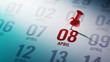 © xtock - April 08 written on a calendar to remind you an important appoin