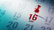 © xtock - June 16 written on a calendar to remind you an important appoint