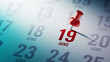 © xtock - June 19 written on a calendar to remind you an important appoint