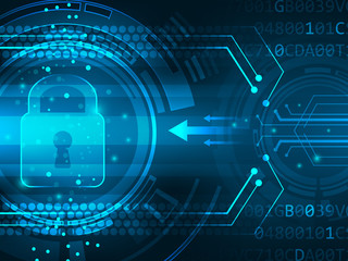 Fototapete - Global security service futuristic vector abstract background.