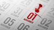 © xtock - November 01 written on a calendar to remind you an important app