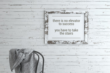 inspirational quote on picture frame.