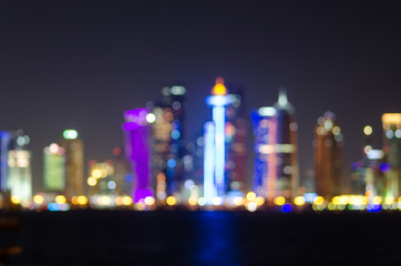 Blurred abstract background lights, beautiful cityscape view.