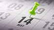 © xtock - May 14 written on a calendar to remind you an important appointm