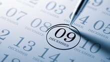 December 09 Written On A Calendar To Remind You An Important App