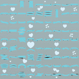 Fototapeta Tulipany - Color ribbon banner collection and heart icon