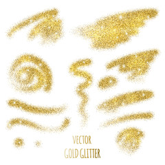 Poster -  Gold glitter background. 