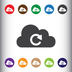 Poster - Cloud sync refresh icon for web and mobile