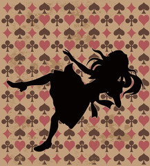 Wall Mural - Falling Alice Silhouette