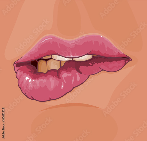Naklejka - mata magnetyczna na lodówkę Sensuality Red Lips