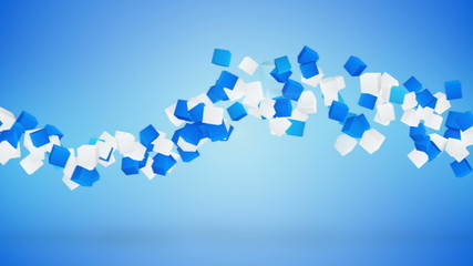 Poster - wave of cubes abstract blue background loop 4k (4096x2304)
