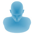 © metamorworks - human head model, front top view, vector illustration