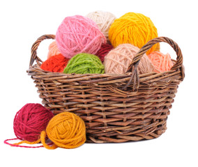 Basket with yarn