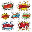 Comic speech bubbles set, comic wording sound effect set design for comic background, comic strip