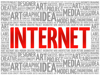 Poster - internet word cloud, creative business concept background