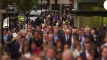 Business People On A Crowded Busy Street In A Big City, London