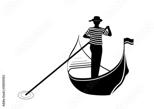 Fotografía Gondolier - Silhouette noir et blanc