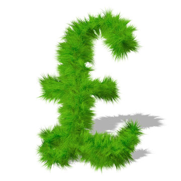 Conceptual green grass 3D font isoalted
