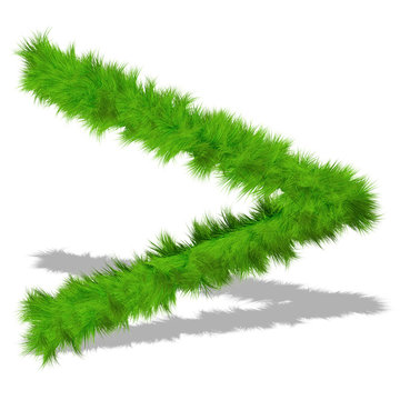 Conceptual green grass 3D font isoalted