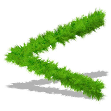 Conceptual green grass 3D font isoalted