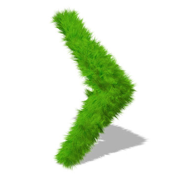 Conceptual green grass 3D font isoalted