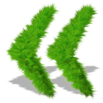 Conceptual green grass 3D font isoalted