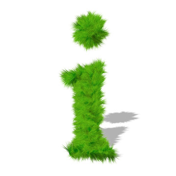 Conceptual green grass 3D font isoalted