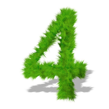 Conceptual green grass 3D font isoalted