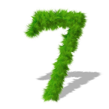 Conceptual green grass 3D font isoalted