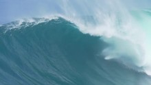 Giant Ocean Waves Breaking In Hawaii. Slow Motion HD. North Shore Surfing
