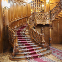Vintage Wooden Spiral Staircase