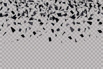 explosion cloud of black pieces. vector illustration