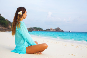 Wall Mural - Girl on a beach