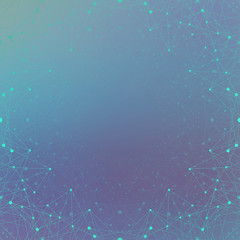 Poster - Futuristic technology background molecule and communication. Connected lines with dots. Vector illustration